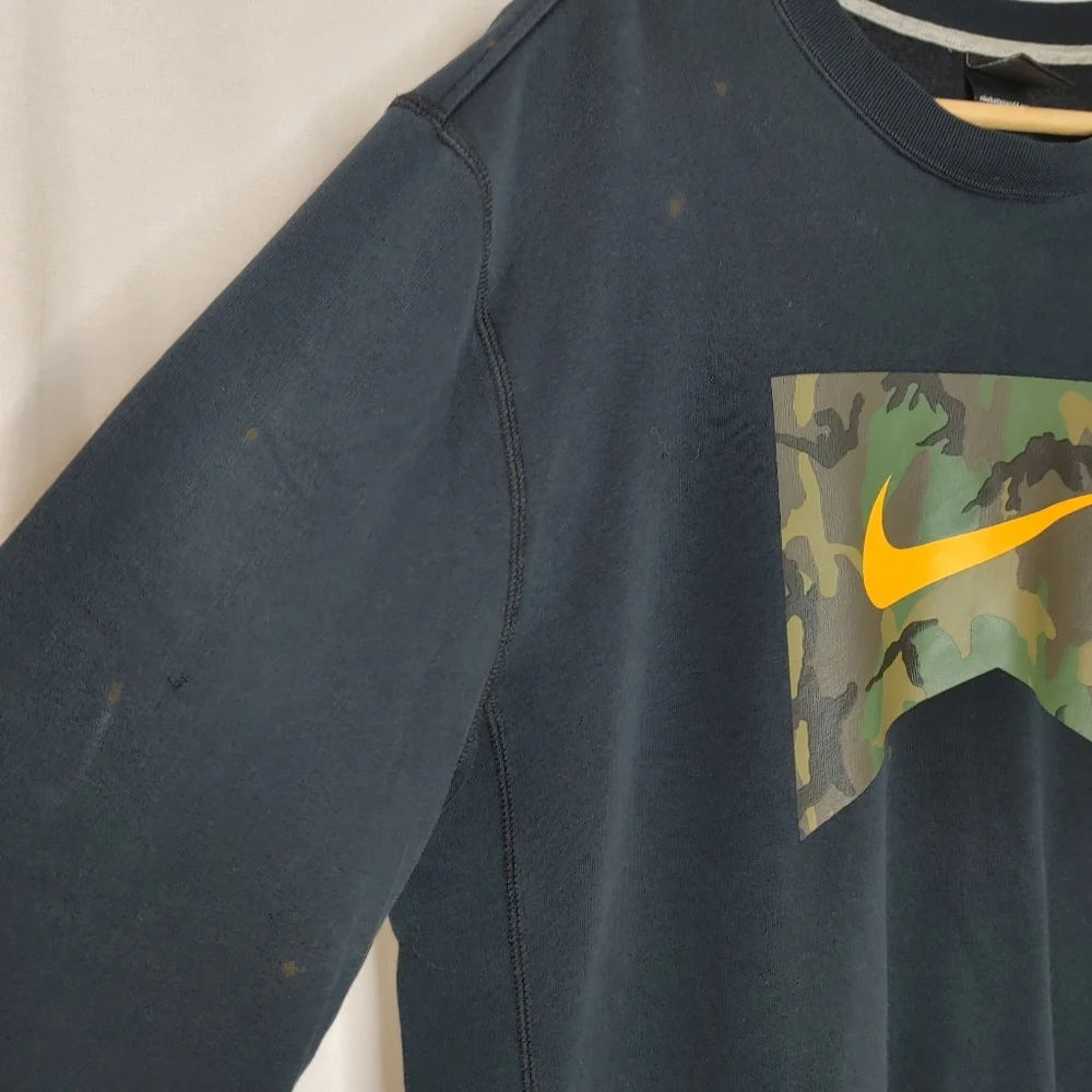 Nike Foundation Camo Crew Sweatshirt Black Military Special Forces‎ XL Washed